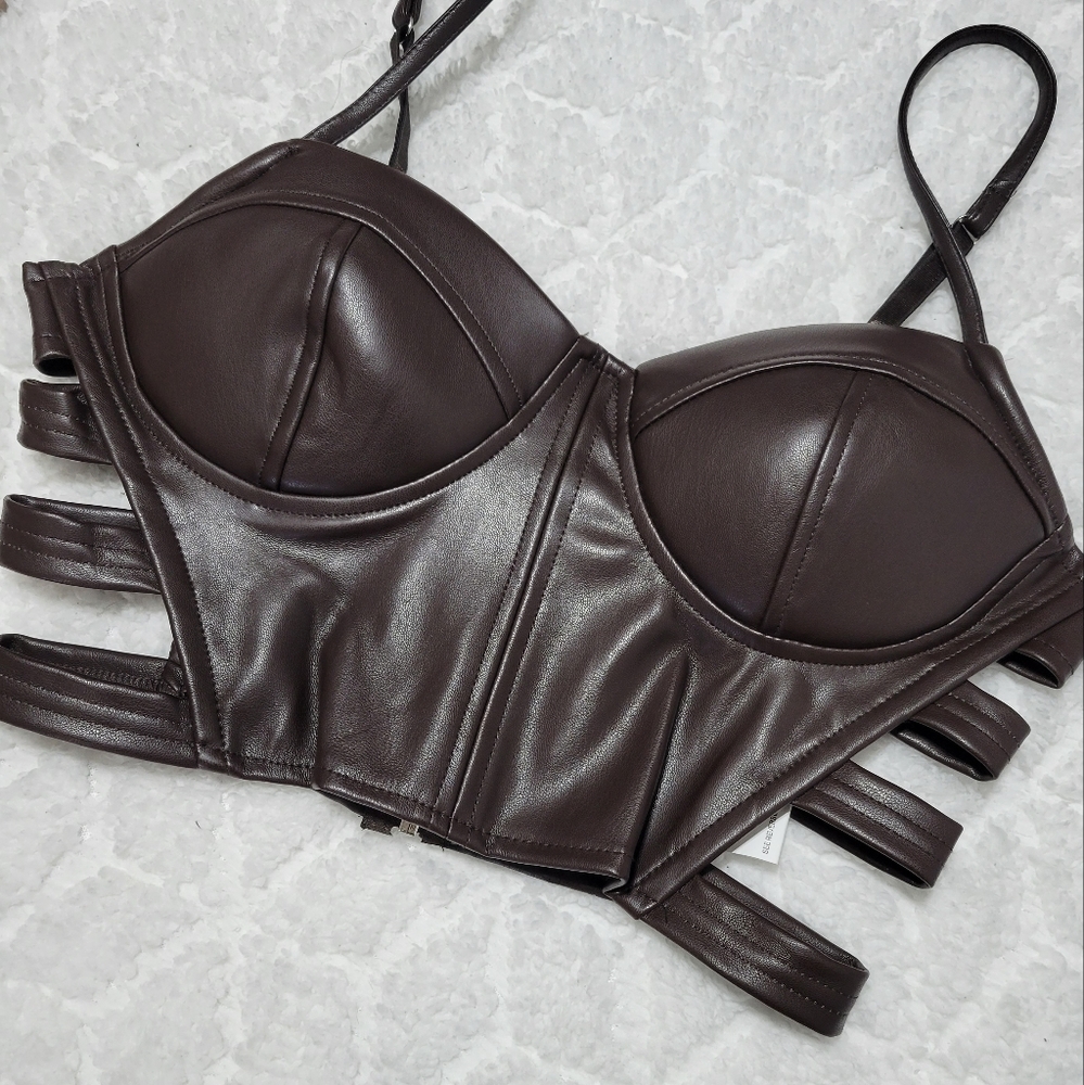 Brown Sexy Crop Top Size M, Nwt